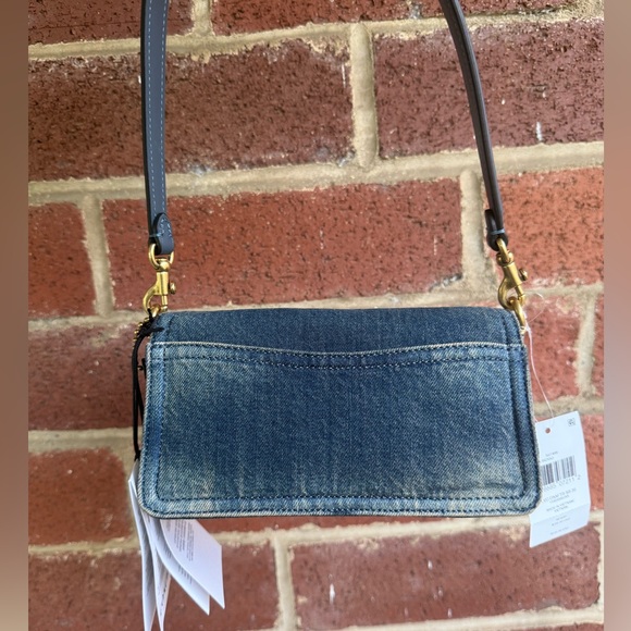 Coach Blue DenimTabby Shoulder Crossbody Bag CCX33 20 Calf Leather Brass NEW - Picture 3 of 12